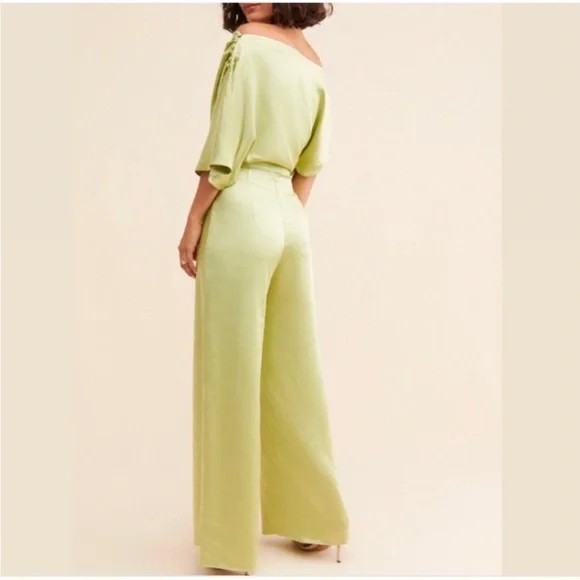 Elliatt Amari Satin Off The Shoulder Jumpsuit Size XS In Black - Picture 4 of 16